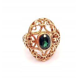 Złoty pierścionek z Turmalinem PR.585 W:6,19gr R.10 InterSKLEP