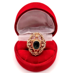 Złoty pierścionek z Turmalinem PR.585 W:6,19gr R.10 InterSKLEP