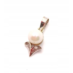 Złota zawieszka z Perłą i cyrkoniami PR.585 W:1,68gr InterSKLEP