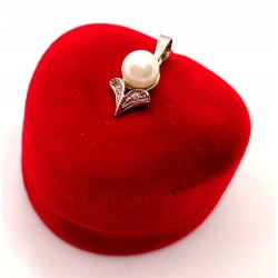 Złota zawieszka z Perłą i cyrkoniami PR.585 W:1,68gr InterSKLEP