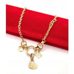 Złota bransoletka z Zawieszkami PR.585 W:8,01gr Dł.18-20cm InterSKLEP