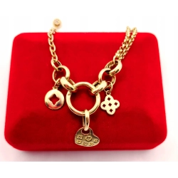 Złota bransoletka z Zawieszkami PR.585 W:8,01gr Dł.18-20cm InterSKLEP