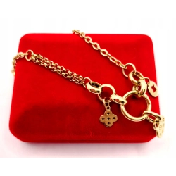 Złota bransoletka z Zawieszkami PR.585 W:8,01gr Dł.18-20cm InterSKLEP