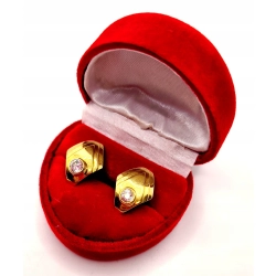 Złote kolczyki z Cyrkoniami sztyft PR.750 W:2,45gr InterSKLEP