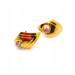 Złote kolczyki z Cyrkoniami sztyft PR.750 W:2,45gr InterSKLEP