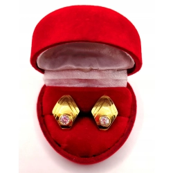 Złote kolczyki z Cyrkoniami sztyft PR.750 W:2,45gr InterSKLEP