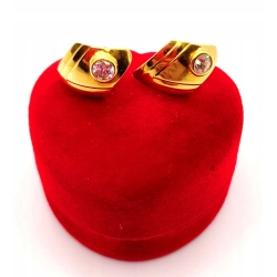 Złote kolczyki z Cyrkoniami sztyft PR.750 W:2,45gr InterSKLEP