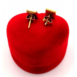 Złote kolczyki z Onyksem sztyft PR.585 W:3,11gr InterSKLEP