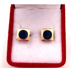 Złote kolczyki z Onyksem sztyft PR.585 W:3,11gr InterSKLEP