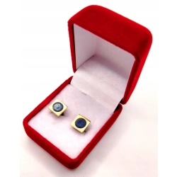 Złote kolczyki z Onyksem sztyft PR.585 W:3,11gr InterSKLEP