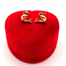 Złote kolczyki Delfiny sztyft PR.585 W:1,07gr InterSKLEP