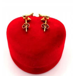 Złote kolczyki Delfiny sztyft PR.585 W:1,07gr InterSKLEP