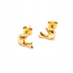 Złote kolczyki Delfiny sztyft PR.585 W:1,07gr InterSKLEP