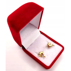 Złote kolczyki Delfiny sztyft PR.585 W:1,07gr InterSKLEP