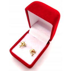 Złote kolczyki Delfiny sztyft PR.585 W:1,07gr InterSKLEP