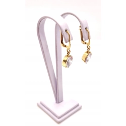 Złote kolczyki z Cyrkonią wiszące PR.585 W:6,21gr InterSKLEP