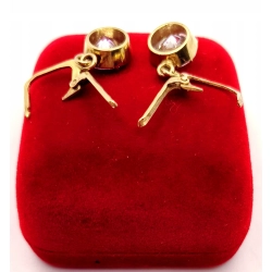 Złote kolczyki z Cyrkonią wiszące PR.585 W:6,21gr InterSKLEP