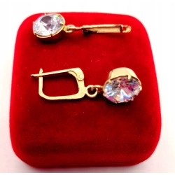 Złote kolczyki z Cyrkonią wiszące PR.585 W:6,21gr InterSKLEP