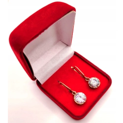 Złote kolczyki z Cyrkonią wiszące PR.585 W:6,21gr InterSKLEP