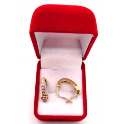 Złote kolczyki z cyrkoniami Strzałki PR.585 W:3,40gr InterSKLEP