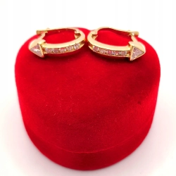 Złote kolczyki z cyrkoniami Strzałki PR.585 W:3,40gr InterSKLEP