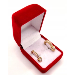 Złote kolczyki z cyrkoniami Strzałki PR.585 W:3,40gr InterSKLEP