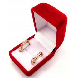 Złote kolczyki z cyrkoniami Strzałki PR.585 W:3,40gr InterSKLEP