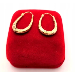 Złote kolczyki zdobione wiszące PR.375 W:1,12gr InterSKLEP
