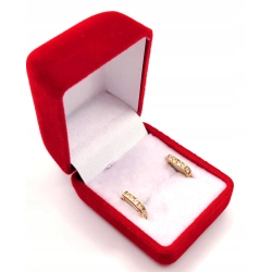 Złote kolczyki z Cyrkoniami PR.585 W:0,95gr InterSKLEP