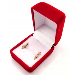 Złote kolczyki z Cyrkoniami PR.585 W:0,95gr InterSKLEP