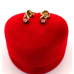 Złote kolczyki z Cyrkoniami sztyft PR.585 W:1,05gr InterSKLEP