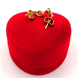 Złote kolczyki z Cyrkoniami sztyft PR.585 W:1,05gr InterSKLEP