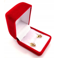 Złote kolczyki z Cyrkoniami sztyft PR.585 W:1,05gr InterSKLEP