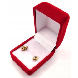 Złote kolczyki z Cyrkoniami sztyft PR.585 W:1,05gr InterSKLEP