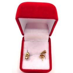 Złote kolczyki z Cyrkoniami sztyft PR.585 W:1,05gr InterSKLEP