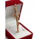 Złota zawieszka krzyż papieski z cyrkonią Dł:5cm Pr.583 W:5,82gr