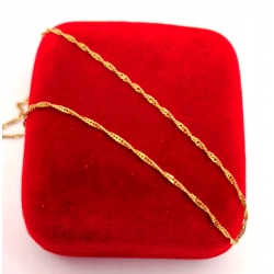 Złoty łańcuszek SINGAPUR pr.585 w:1,14gr Dł.48,5cm InterSKLEP