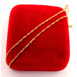 Złoty łańcuszek SINGAPUR pr.585 w:1,14gr Dł.48,5cm InterSKLEP