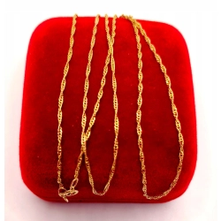 Złoty łańcuszek SINGAPUR pr.585 w:1,14gr Dł.48,5cm InterSKLEP