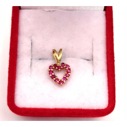 Złota zawieszka Serce z rubinami YES PR.585 W:0,60gr InterSKLEP