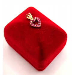 Złota zawieszka Serce z rubinami YES PR.585 W:0,60gr InterSKLEP