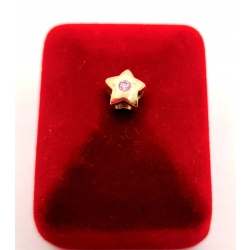 Złota zawieszka charms z cyrkonią Gwiazdka PR.585 W:0,95gr InterSKLEP