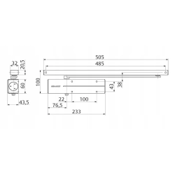 Samozamykacz Assa Abloy drzwi do 95 cm maksymalna waga 60 kg czarny