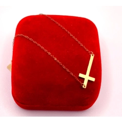 Złota bransoletka Celebrytka krzyżyk PR.585 W:0,56gr Dł.16-18cm InterSKLEP