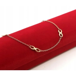 Złota bransoletka znaki nieskończoności Pr.333 W:1,22gr Dł:19,5cm