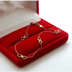 Złota bransoletka znaki nieskończoności Pr.333 W:1,22gr Dł:19,5cm