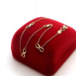 Złota bransoletka znaki nieskończoności Pr.333 W:1,22gr Dł:19,5cm