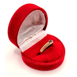 Złoty pierścionek Szafir i Brylanty 0,09ct PR.585 W:2,30gr R.16 InterSKLEP