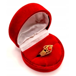 Złoty pierścionek z Koralem PR.585 W:2,09gr R.15 InterSKLEP