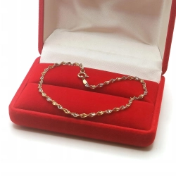 Złota bransoletka kręcona bicolor NOWA Pr.585 W:1,15gr Dł:19,5cm